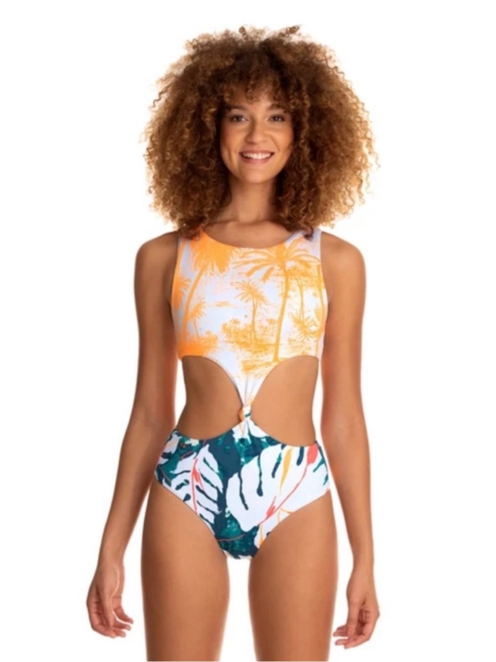 Maaji Magic trick one piece. Women’s Orange & Teal Cutout One-Piece Swimsuit